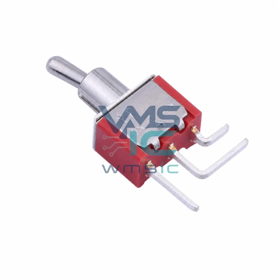 Miniature Toggle Switch 3-Pin 2-Position Right Angle PCB Mount MT-0-102-C003-N003-RS Right Angle Through Hole 13.1x8mm