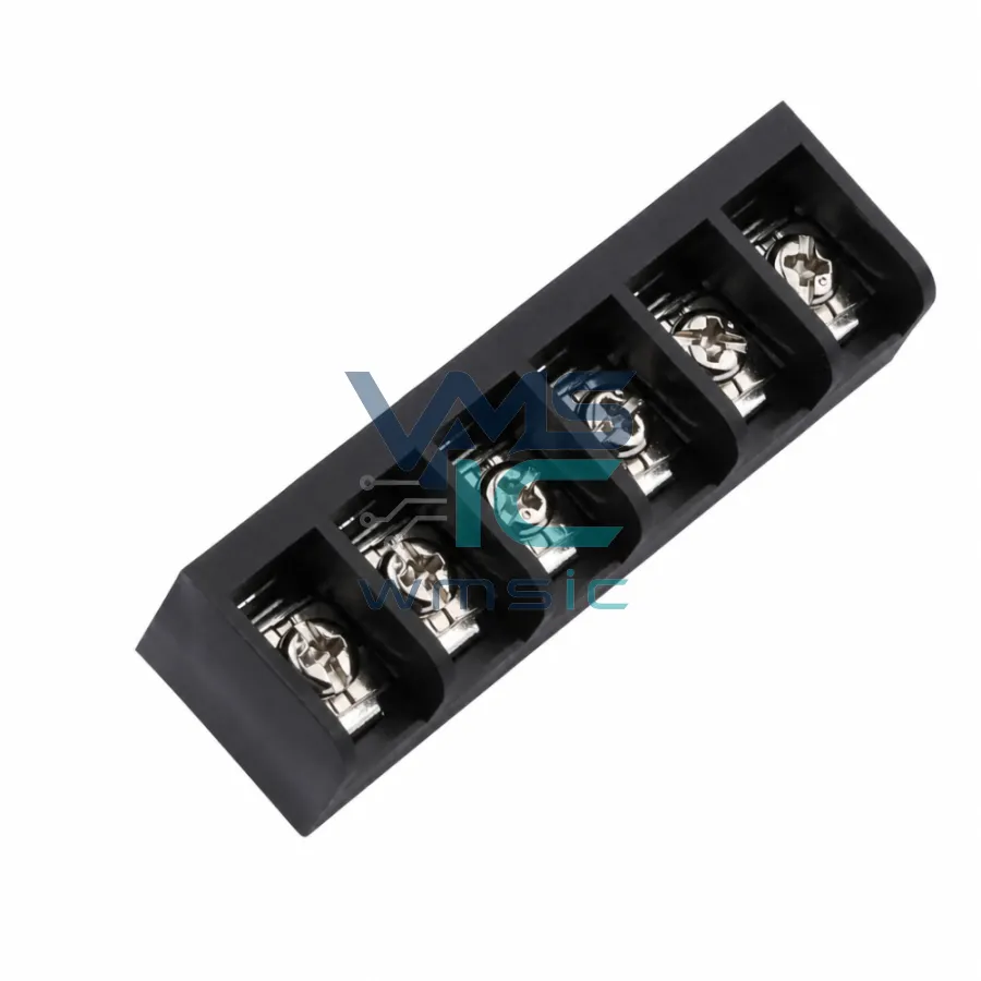 11.11mm Pitch 6 Pin Single Row Straight Through Hole Terminal Block DBT50-11.11-6P-BK-P DBT50 Through Hole P 11.11mm