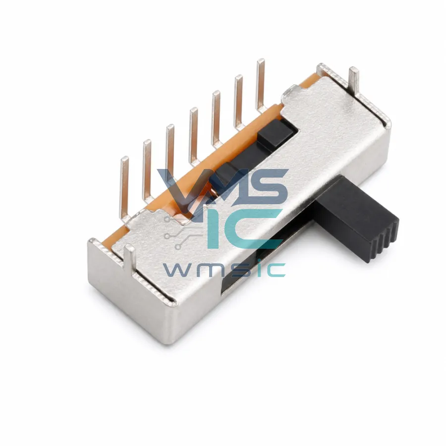 Slide Switch 5-Position Right Angle 5mm Handle Length SS15E01L5 Right Angle Through Hole 22x5.1mm