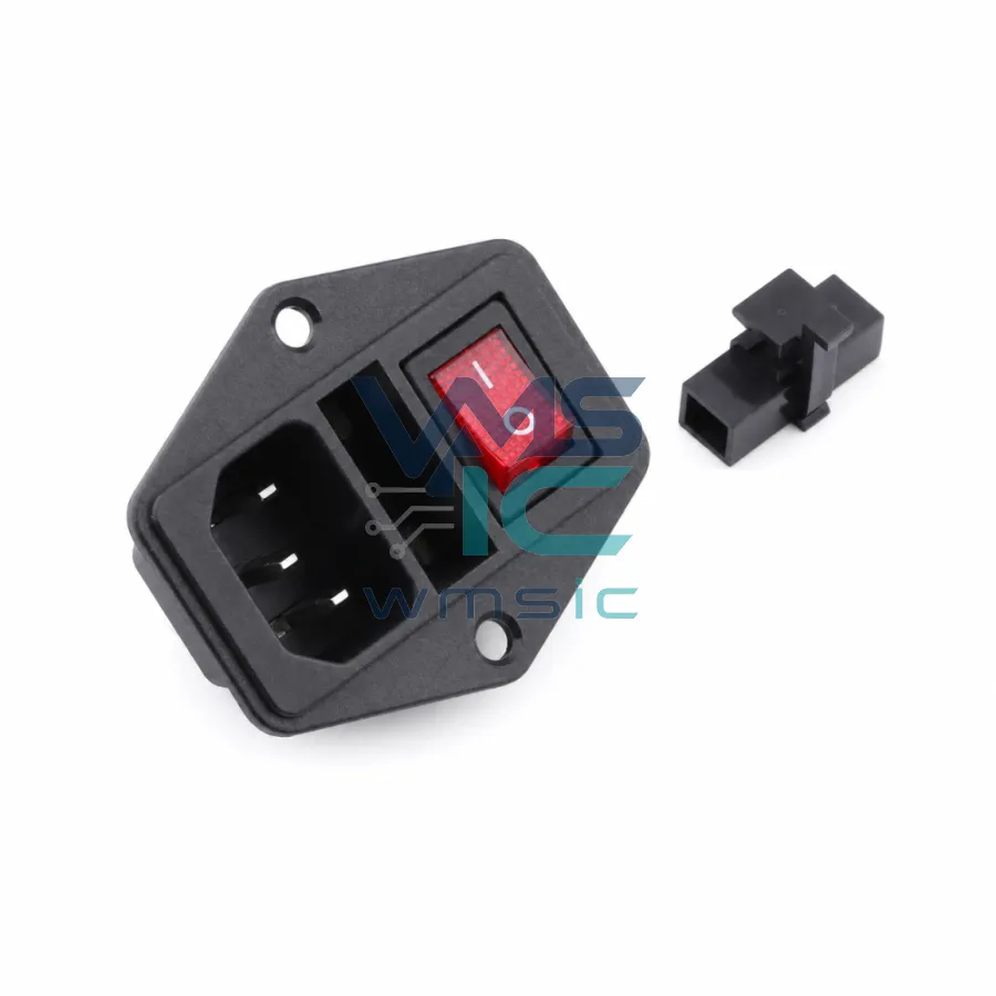 RT-C14B-H00-13-R 3-in-1 AC Power Socket Inlet RT-C14B-H00-13-R Through Hole 58x50mm