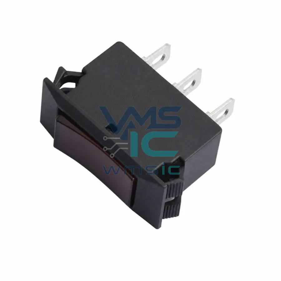 3-in-1 Overload Protector Rocker Switch for Power Strip WH-001-15BR01N3-L22-E Through Hole 33.9x12.9mm