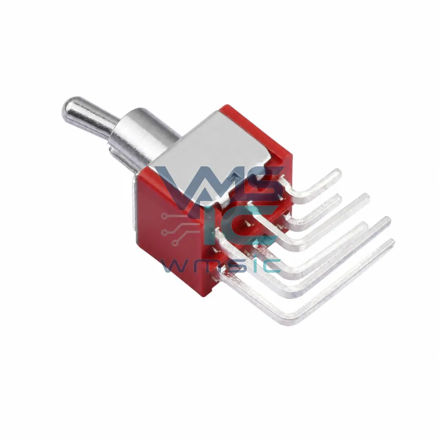 Toggle Switch 6-Pin 2-Position Side Right Angle MT-0-202-C004 MT-0-202-C004-N004-RS Right Angle Through Hole-8P 13.1x12.7mm