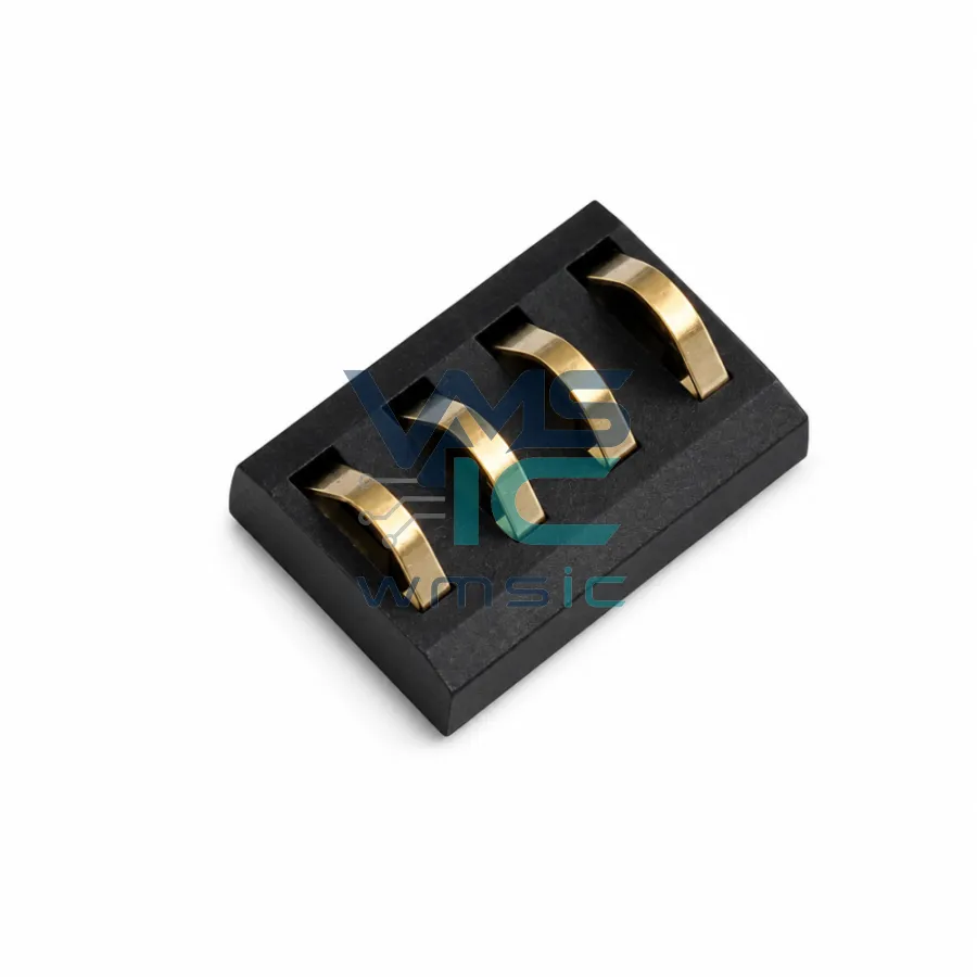 4.0mm Pitch Vertical Spring Contact Battery Connector 4P Gold Plated 5U 18K314305 SMD P 4mm()