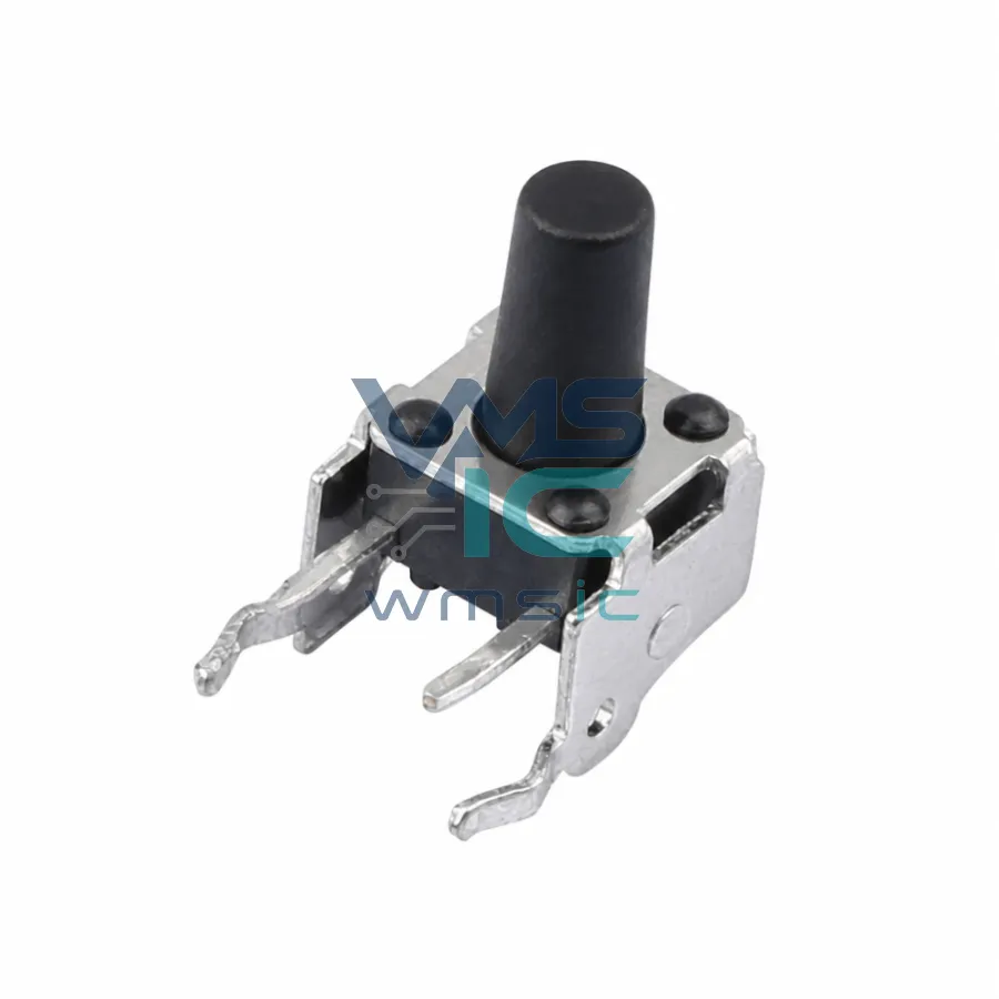 7.5x6x12mm 12V 50mA Tactile Switch K2-1102AQ-Q4CW-01 Right Angle Through Hole 7.5x6mm