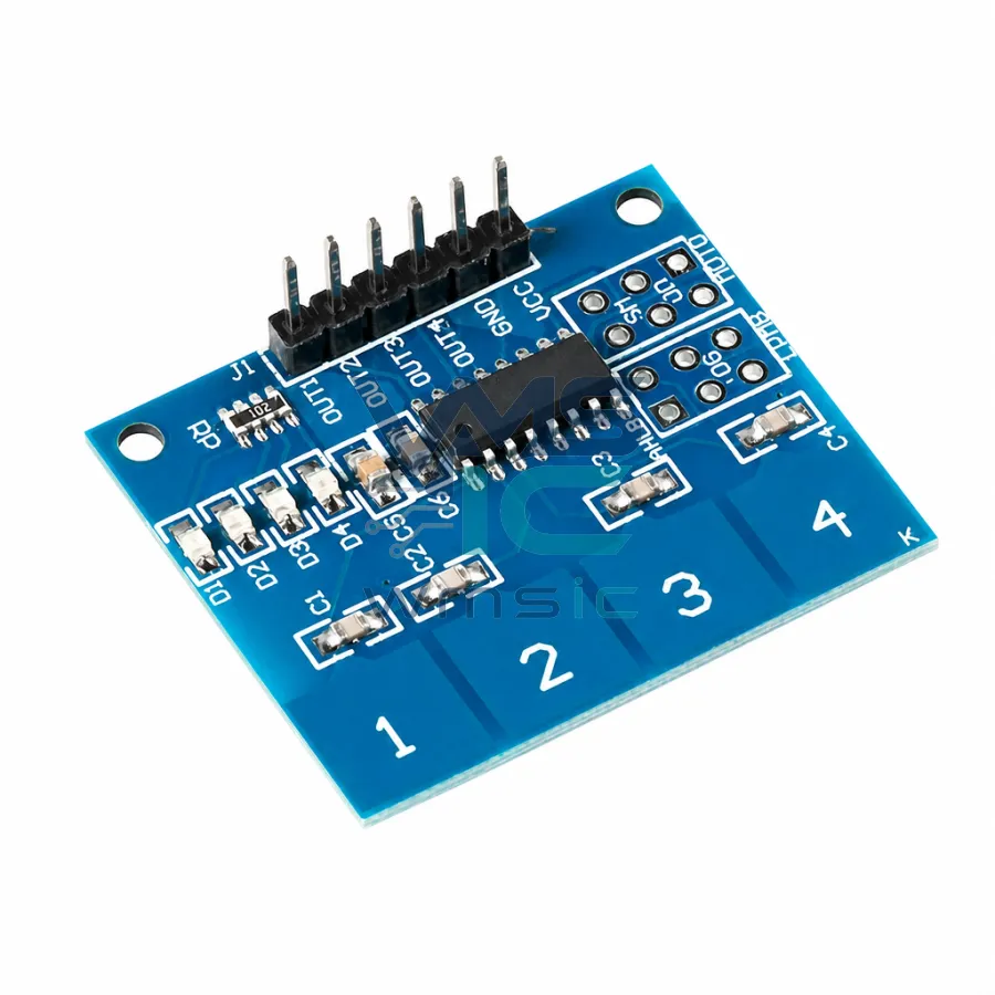 原装正品 TTP224 4路 电容式 触摸開關 数字触摸感測器模块 TTP224