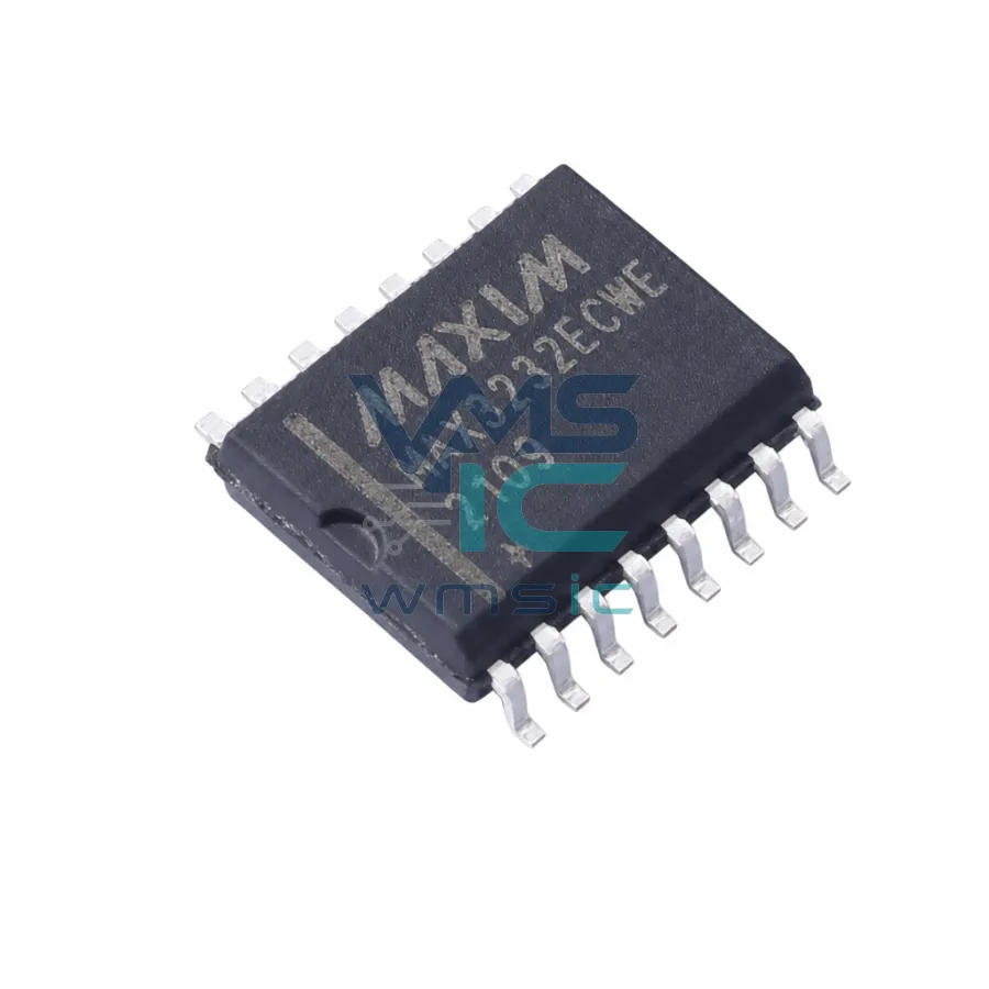 MAX3232ECWE+T 1Mbps RS-232 Transceiver 3.0V~5.5V 10nA Supply Current+/- 15kV ESD MAX3232ECWE SOIC-16-300mil