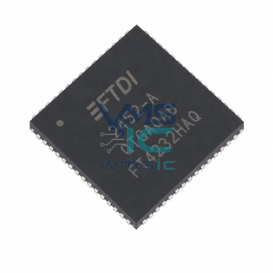 汽车级四通道高速USB到多功能UART/MPSSE FT4232HAQ QFN-64(9x9)