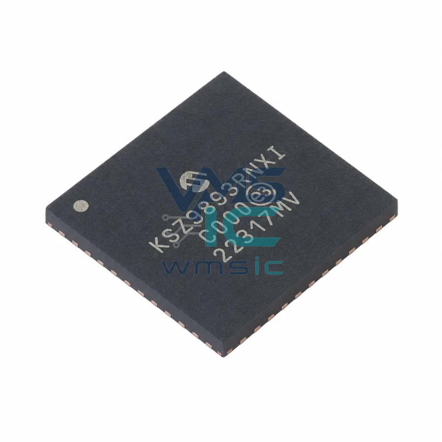 3端口千兆以太网交换机，带RGMII/MII/RMII接口 KSZ9893RNXI QFN-64-EP(8x8)