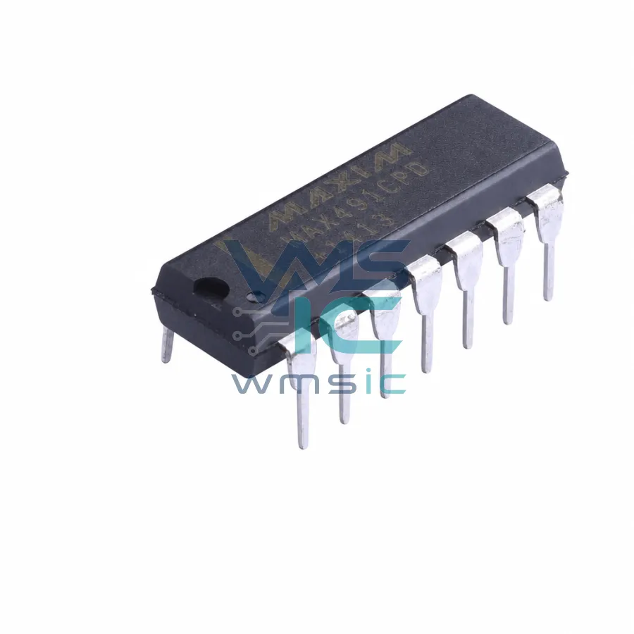 低功耗、限摆率、RS-485/RS-422收發器 MAX491EPD DIP-14