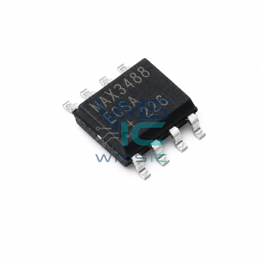 3.3V供电，±15kV ESD保护，12Mbps和上升時間受限的真正RS-485/RS-422收發器 MAX3488ECSA SOIC-8