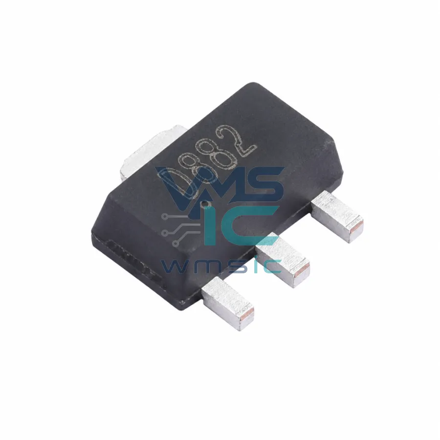 D882 NPN Transistor 3A 30V hFE 200-400 D882 SOT-89-3L