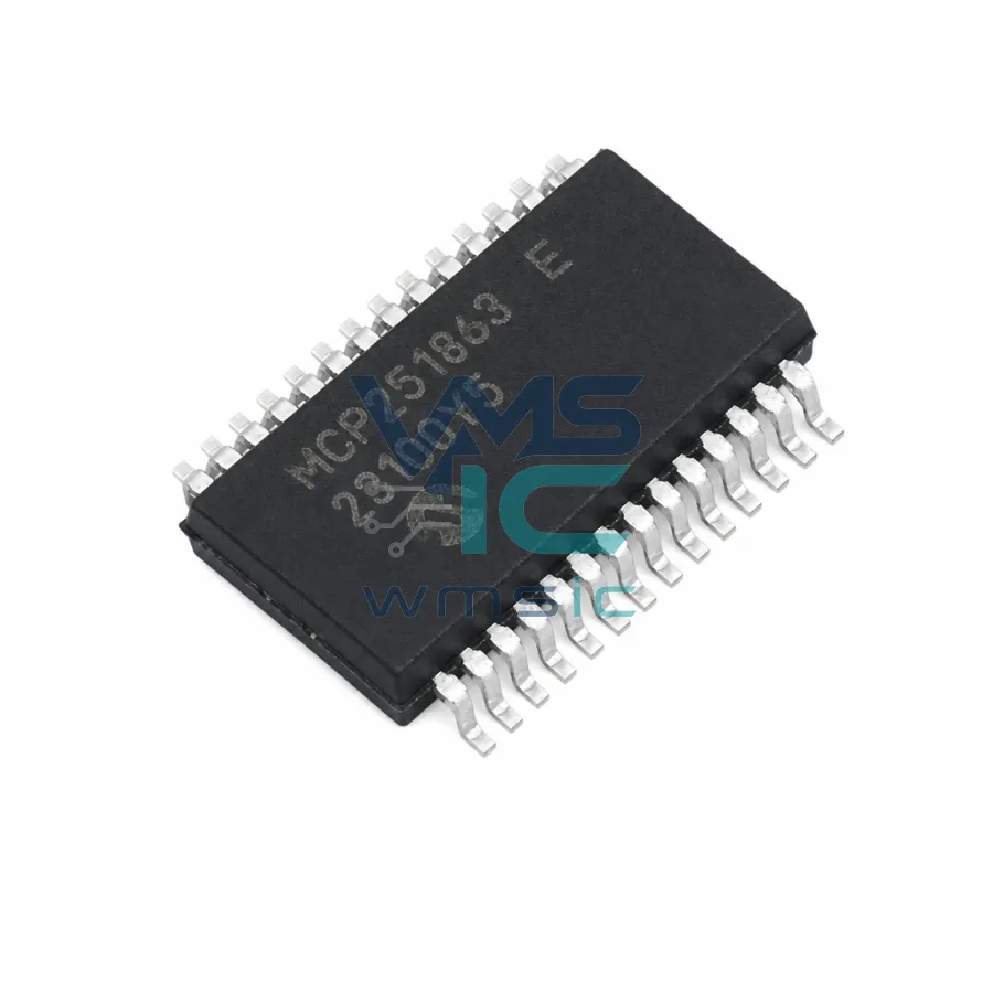 MCP251863T-E/SS External CAN FD Controller with Integrated Transceiver MCP251863T SSOP-28-208mil